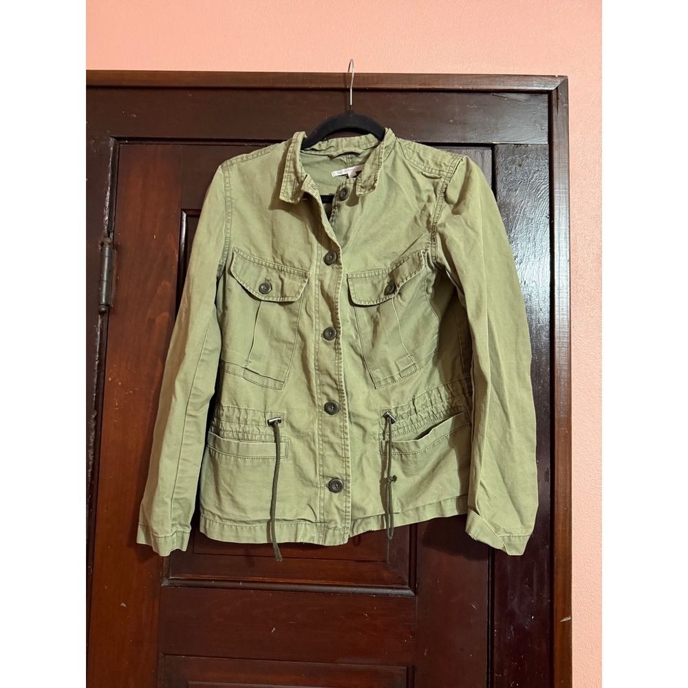 Gap Womens Olive Green Cotton Utility Field Jacket XS Drawstring Waist Vintage